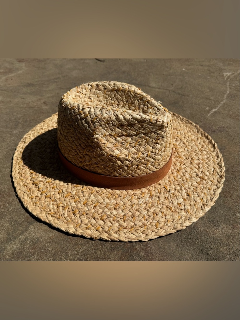 Pistil Skiff Sun Hat - Braided Raffia Sun Hat with Suede Hat Band - Picture 8 of 15